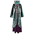 Pikkukuva 3 / 5: Keskiaikainen Cosplay Aikuisten Mekko Halloween-asu - Vihreä 3XL