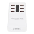 Miniatyrbilde 7 av 8: 100-240V 6-porters hurtig multi-USB-lader stasjonær mobiltelefon ladestasjon dokkingstasjon 30WEU-plugg