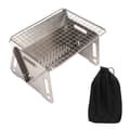 Foldbar BBQ Grill i Varmebestandigt Rustfrit Stål - Sammenklappelig Kulgrill til Camping med Ventilationshuller