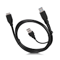 Pikkukuva 2 / 8: USB3.0 - Micro USB -mobiilikovalevyn datakaapeli lisävirtaliitännällä, kaksinkertainen virtalähde C0109 1m