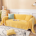Miniatyrbillede 3 af 5: Sofaovertræk Chenille Nylon Multifunktion Vaskbar Maskinvaskbar Sofaovertræk til alle årstider gul 180x300cm/1.97x3.28yd