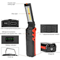 Miniatyrbillede 3 af 5: LED Arbejdslampe, Genopladelig Inspektionslampe med Lommelygte, Ultra Kraftig LED Arbejdslampe Campinglampe med Krog Magnetisk Base, Foldbar og Dæmpbar