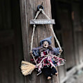 Miniatyrbilde 3 av 4: Halloween Fest Heks Vegg Dør Hengende Soverom Hjem Leker Fancy Dekor Prop Grå
