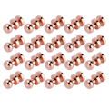 Pikkukuva 6 / 8: 20 sarjan messinkiset niitit, hapettumisenesto, ruusukullanväriset matkatavaroiden rautaosat, käsilaukkujen, kenkien tarvikkeet, koko 8x7 mm
