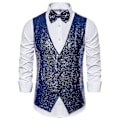 Miniatyrbilde 4 av 4: Stilig Sequin Casual Vest for Men L Blå