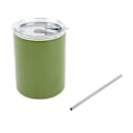 Miniatyrbild 3 av 8: 12oz 320ml Rostfritt Stål Kaffe Mugg Bärbar Isolerad Kaffe Resmugg med Lock Halm Grön