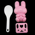 Miniatyrbild 3 av 8: 3 st matlådor i PP av livsmedelskvalitet, tecknad kaninmodell, sushi-risform, DIY-hantverk, Onigiri-tillverkningsverktyg (rosa)