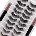 Miniatyrbilde 7 av 8: 20 stk magnetiske 3D falske øyevipper gjenbrukbare fluffy magnetiske kunstige øyevipper eyeliner for sminke svart