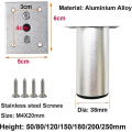 Miniatyrbillede 4 af 5: Justerbare møbelben i aluminiumslegering - 15 cm højde med base i rustfrit stål