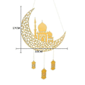 Pikkukuva 2 / 2: Ramadan Kareem -koriste kotiin, Eid Mubarak -puinen riippuva kyltti, kuu- ja tähtiriipuskoriste -GSL