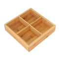 Miniatyrbilde 3 av 8: Snacks serveringsbrett i bambus, malingsfri, trygt og miljøvennlig, delt serveringsbeholder for tørket frukt, 4 rom