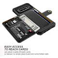 Miniatyrbillede 3 af 5: Til Samsung Galaxy S10+ Magnetisk Wallet Kort Taske Læder Telefon Cover Zekai Sort