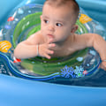 Miniatyrbillede 4 af 8: Baby svømme ringe dobbelt gasbag forhindre lækage oppustelig svømme float med sæde farve boks grøn