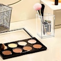 Miniatyrbillede 5 af 5: Makeup Børsteholder, Akryl Blyantholder, 2 Rum Skrivebordsorganiser, Klar Akryl