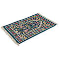 Miniatyrbild 4 av 8: Muslimsk bönematta bärbar utsökt broderad blommig design etnisk dyrkan matta blå