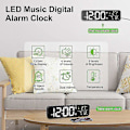 Miniatyrbild 2 av 5: Digital väckarklocka, LED-väckarklocka, digital spegelväggklocka, stora siffror (Batterier ingår ej)