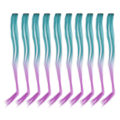 Miniatyrbilde 1 av 8: 10 stk Highlights hårstykke Lang rett gradient utsøkt stilig hårstykke klips for cosplay-arrangementer Halloween-fester grønn lilla