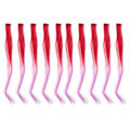 Miniatyrbilde 1 av 8: 10 stk farget klips i hårpynt Gradient Langt rett syntetisk hårforlenger hårstykke for Cosplay Party Mørk Rød Gradient Lilla