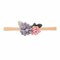 Miniatyrbillede 4 af 5: Blødt Nylon Hårbåndssæt med Blomster til Baby Piger - 5 stk. til Småbørn og Spædbørn