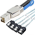 Pikkukuva 1 / 5: Mini SAS HD SFF-8644 - 4 x SATA 7Pin -kiintolevyn kaapeli 12 Gbps palvelimen ulkoinen nopea kiintolevy C
