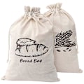 Miniatyrbillede 1 af 5: Linned Brødposer kompatible med Hjemmelavet Brødbeholder, 2 stk. 30X40cm Ubleget & Genanvendelig Brødopbevaring, N