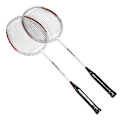 Miniatyrbild 3 av 8: REGAIL Badminton Racket Par 2 Aluminiumlegering Lätt Bärbar Badminton Rackets för Inomhus Utomhus Röd
