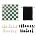 Miniatyrbild 1 av 8: Schackset med PP-schackpjäser i konstläder PU-schackbrädebindning Sammetspåse Reseschackbrädespelset för barn