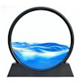 Miniatyrbilde 1 av 8: Flytende sandkunstbilde Rundt sandmaleri Glass Dynamisk sandbilde Ornamenter 3D Landskapsmaleri Dekorasjon