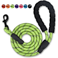 Miniatyrbilde 1 av 5: Grønn, 1,5 m lang nylon hundebånd med polstret håndtak, for daglig gåing og trening, egnet for mellomstore og store hunder