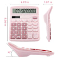 Miniatyrbilde 2 av 5: Dual Power Basic Skrivebordskalkulator (Rosa)