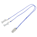 Miniatyrbillede 5 af 8: Transparent Sound Aid Clip A13 Fikseringsbeskytter, der holder blå BTE Lydforstærker Lanyard M Binaural