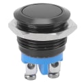 Pikkukuva 1 / 8: Metallipainonappi Ruostumaton teräs 16 mm litteä pyöreä pää vedenpitävä itseasettuva virta 220 V (musta)