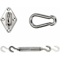Miniatyrbild 3 av 5: 304 Rostfritt stål Sail Hardware Kit - Komplett set för triangulära och fyrkantiga solskydd