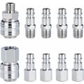 Tigrezy 1/4\" BSP Kompressor Snabbkoppling Luftkoppling Kit, 10-delars Hane/Hona Slangkoppling