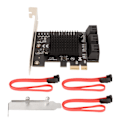 Pikkukuva 1 / 8: PCIE 3.0–6 -porttinen SATA-laajennuskortti 6 Gbps PCI Express X4 X8 X16 Plug and Play PCIE SATA Card 6 -portti Windowsille
