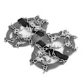 Miniatyrbillede 2 af 8: 1 par universelle 19 tænder Anti Slip Ice Cleat Sko Greb Spikes Klamper Crampons til Vandring Klatringgrå
