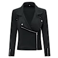 Miniatyrbillede 2 af 4: Retro Sort Slim Fit Punk Jakke til Kvinder
