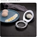 Miniatyrbillede 3 af 5: Æggedeler i rustfrit stål til æg og æg med 2 i 1 holdbare metalskiver
