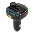 Miniatyrbillede 1 af 8: Bluetooth bilmusikadapter oplader farverige lys spændingsdetektering automatisk slukning hukommelsesfunktion billader C22