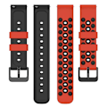 Miniatyrbillede 3 af 5: Garmin Venu 2 Plus / Venu Sq 2 20mm Blød Silikon Urrem - Rød & Sort