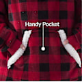 Miniatyrbillede 5 af 5: Blanket Sweatshirt Oversized Hoodie Bærbar Blanket Blød Varm Komfortabel Kæmpe Frontlomme - Ny SZJR Rød og sort tern