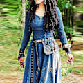 Miniatyrbilde 3 av 4: Vintage Medieval Maxi Kjole Kvinner Lang Ermet Elven Renessanse Celtic Gothic Fantasy Ball Kjole 5XL Grå