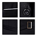 Miniatyrbild 4 av 4: Slim Fit Business Väst för Män - Solid Färg V-ringad Design XS Svart
