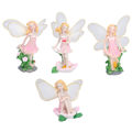 Miniatyrbilde 7 av 8: 4 stk Blomsterfe Figuriner Statue Hage Hjem Ornament Harpiks Modell Miniatyr Landskap Dekor