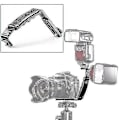 Miniatyrbilde 3 av 4: Kamera L-formet Blitsbrakett, Aluminiumlegering Doble Blitssko 1/4 tommer, Gjengebrakettfeste, LED Mikrofon