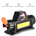 Miniatyrbild 3 av 8: Mini LED-strålkastare USB-laddningsbar justerbar vinkel vattentät lätt COB-huvudlampa för bergsklättring nattfiske arbete utomhusbruk