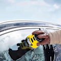 Miniatyrbillede 2 af 5: Bærbar Elektrisk Isskraber 360 Graders Roterende Vinter Bilrude Sneslynge, Gul