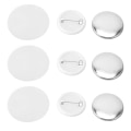 Miniatyrbild 7 av 8: 100 set Pin Back Button Delar Rund Form Metall Back Pin DIY Blank Button Badge Delar Set för Klädryggsäckar 25 mm/1.0in