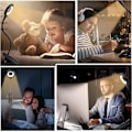 Miniatyrbilde 5 av 5: 3W Oppladbar Trådløs LED Skrivebordslampe, 24 LED-er, Berørings Sengelampe med Klemme, 3 Farger og 3 Intensitet, Liten Leselampe for Lesing i Sengen, Bærbar Bl