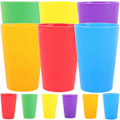 Miniatyrbillede 3 af 5: 12 stk. plastik tandbørstekrus i ensfarvet design uden låg (assorterede farver) Zekai